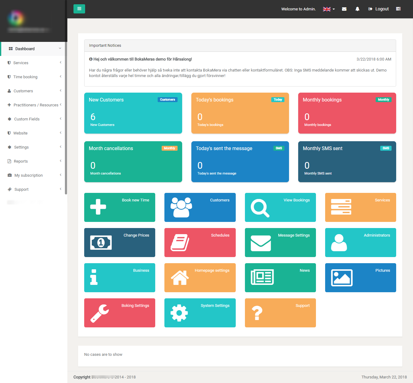 Booking System - Admin Panel